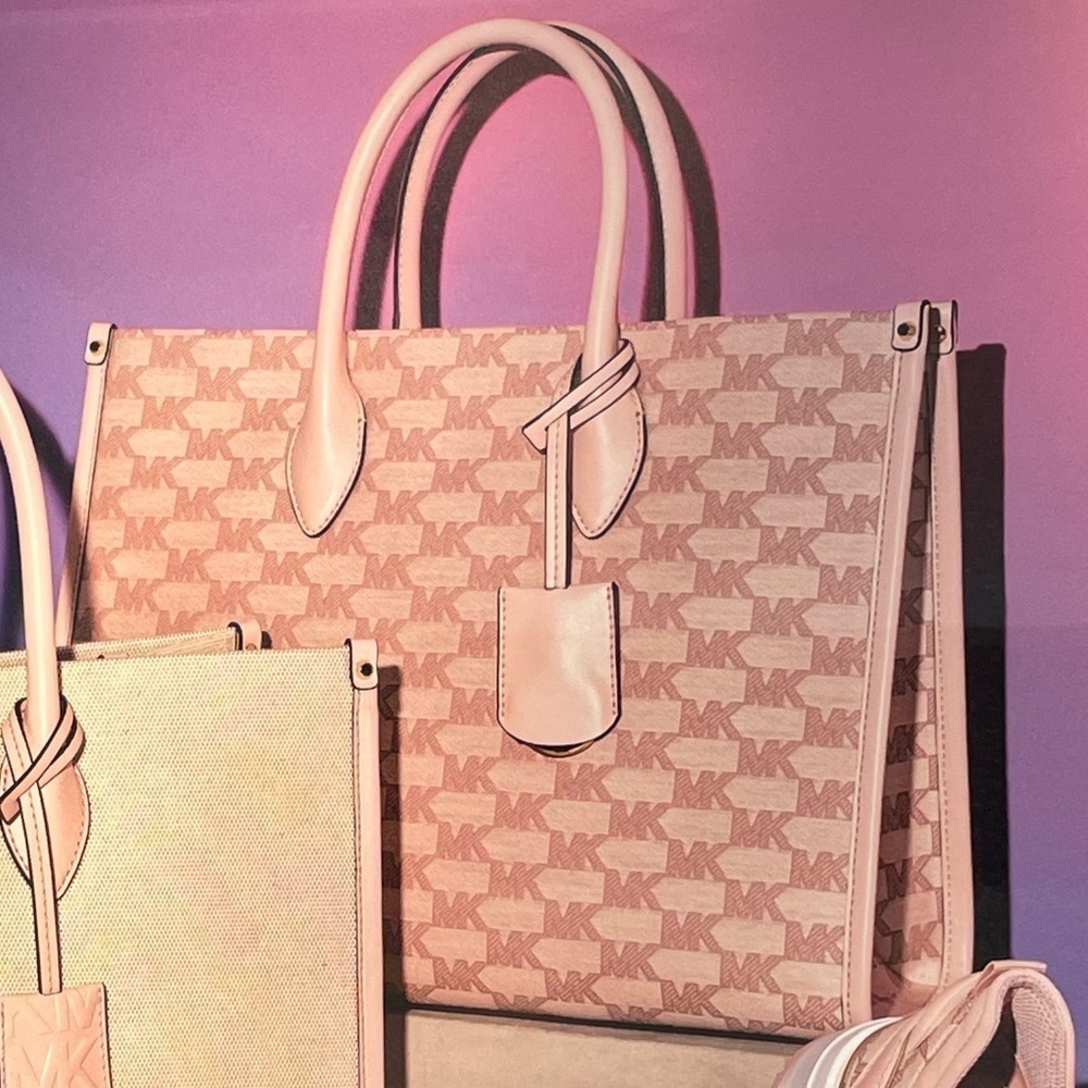 Michael Kors Mirella tote bag MK print Powder Blush Multi color - Picture 6 of 12